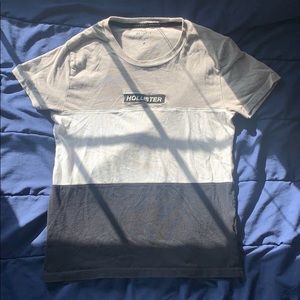 Hollister Grey, White, and black striped shirt